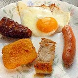 朝食プレート♡ポークステーキ＆海老タルタル＆チキン